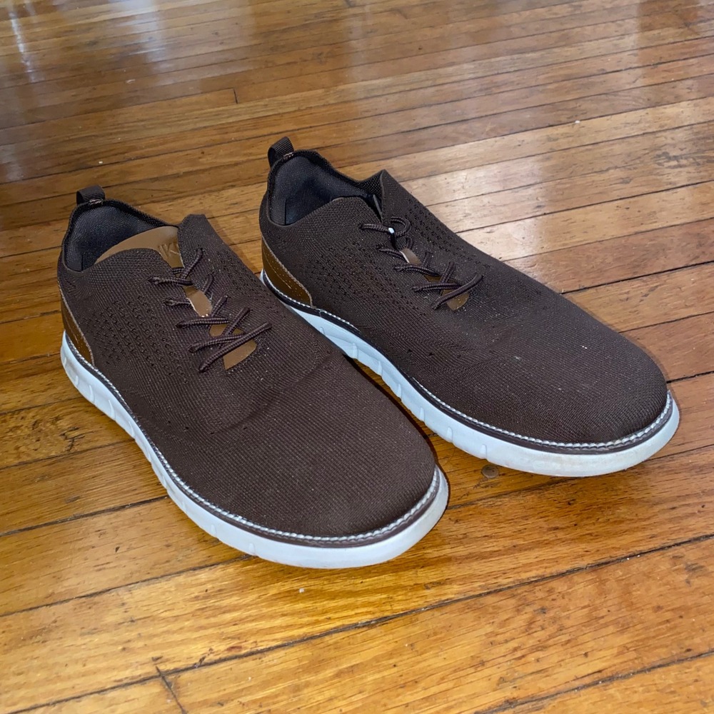 SVNKE Mens Knit Oxford Sneakers Dark Brown NB001-2E EU 47 US 13 Casual Shoes
